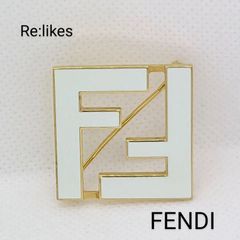 FENDI フェンディ フォーエバー ブローチ ホワイト ゴールド 美