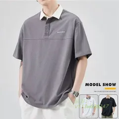 Tシャツ メンズ 20代30代 大きいサイズ ゆったり プルオーバー ポロ襟 トップス ポロシャツ トレーナー 大きいサイズ 日常感 トレーナー カジュアル  vii3w698247