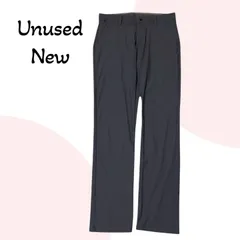 【未使用】メンズ スラックス グレー 伸縮性 ストレッチ チャック付きポケット ビジネス カジュアル 快適 フォーマル対応