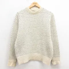 古着 エルエルビーン LLBEAN 長袖 セーター レディース 80s バーズアイ クルーネック 生成り 25oct22 中古 ニット トップス