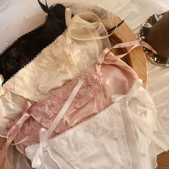 【新品】2枚セット 紐パンショーツ レディース 花柄レース フルバック 大人かわいい 下着 M L LL