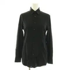 サンローラン パリ SAINT LAURENT PARIS 16年製 シャツ ブラウス スタンダードカラー 長袖 絹 シルク F34 XS 黒 ブラック 395734 /YTのサムネイル