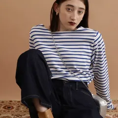 バスクボーダーロンT N. Natural Beauty Basic エヌ ナチュラルビューティーベーシック* トップス カットソー・Tシャツ ホワイト【RBA_E】