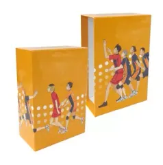 【中古】特典系収納BOX(キャラクター) 集合(背景オレンジ) 描き下ろし1～4巻収納BOX 「Blu-ray/DVD ハイキュー!!」 第1巻～第4巻 アニメイト連動購入特典