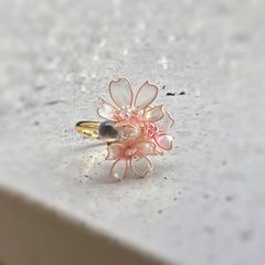 桜 リング 指輪 フリーサイズ  ディップアート アメリカンフラワー 推し活 春 結婚式 ブライダル ウェディング