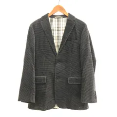 BURBERRY BLACK LABEL バーバリーブラックレーベル 2B ジャケット サイズ:M  グレー ベロア メンズ 裏地ノバチェック　241005006250