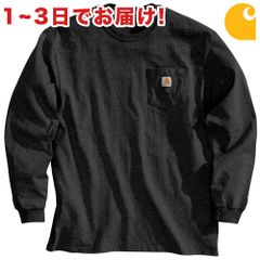 【新品】カーハート Tシャツ 長袖 ロゴ ポケT Carhartt Tシャツ K126 クルーネック ヘビーウェイト ポケット付き ロンT アメカジ ストリート メンズ