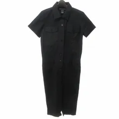 マークバイマークジェイコブス MARC by MARC JACOBS 小さいサイズ オールインワン ツナギ コットン 半袖 ハーフ丈 黒 ブラック XS 0525のサムネイル