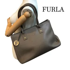 フルラ　FURLA　レザートートバッグ　ベージュグレー　レディース　ビジネスバック