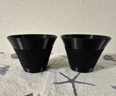 3dプリンター鉢　2個セット　3号鉢　ブラック