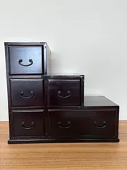 黒ミニ階段箪笥、アンティーク小物家具 【公式通販】