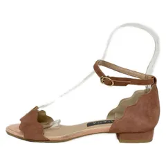 DIANA(ダイアナ) サンダル 23 1/2 レディース - ピンクベージュ スカラップ/アンクルベルト