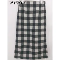 ◇ merlot メルロー サイドジップ チェック スリット 膝下丈 タイト スカート サイズF ホワイト ブラック レディース 【中古】 【1105100018005】のサムネイル
