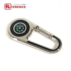 FENDI フェンディ キーホルダー ロゴ 方位磁石付き カラビナ メタル シルバー