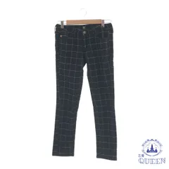 ☆美品 SOMETHING サムシング パンツ カジュアル シンプル チャック付き ポケット付き レディース チェック 27×30 日本製 901-6706 送料無料 古着