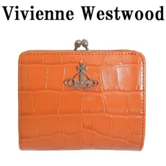 ヴィヴィアン ウエストウッド Vivienne Westwood 5115002YW L0039 F407 二つ折り 財布 がま口 小銭入れ カード入れ 型押し レザー レディース オレンジ