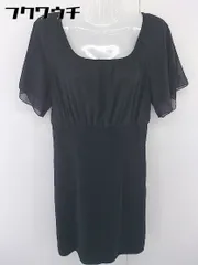 ◇ NATURAL BEAUTY BASIC オフショル 半袖 膝丈 ワンピース サイズM ブラック レディース  【中古】 【1108310005933】
