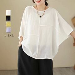 Tシャツ ドルマンスリーブ ブラウス レディース 7分袖 涼しい 柔らかい 春 夏 tシャツ おしゃれ プルオーバー シャツブラウス トップス ゆったり リラックス シ zzr06309525db8