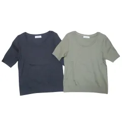 グリーンレーベルリラクシング ユナイテッドアローズ green label relaxing 美品 2枚セット 半袖 カットソー Tシャツ Vネック ラウンドネック 無地 紺 緑 ■GY14 X
