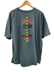 パタゴニア PATAGONIA 90s Vintage ヴィンテージ 雪なしタグ USA製 生態系 絶滅危惧種 プリントTシャツ 半袖カットソー XL Tシャツ グリーン LLサイズ 101MT-4699