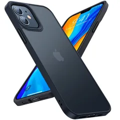 TORRAS 米軍規格 iPhone 12 用 ケース iPhone 12 Pro 用 ケース 半透明 衝撃吸収 マット感 ストラップホール付き ボ