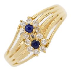 SA0.1ct/FD:0.15ct/Jewelry MAKI ジュエリーマキ サファイア・ダイヤモンド リング・指輪/K18YG/750-3.2g/11号/#51/ゴールド【♀】【N】【レディース】★■556782【中古】