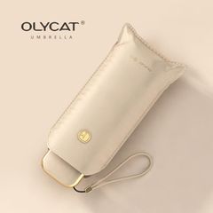 折り畳み傘　高級 Olycat ミニ　ベージュ　晴雨兼用　UPF+50 防水