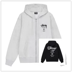 *新品未使用*ステューシー STUSSY WORLD TOUR ZIP HOOD HOODIE 3973713 裏起毛 スウェット パーカー[並行輸入]