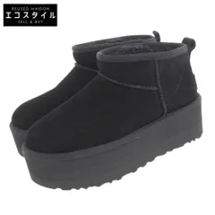 UGG アグ 新品同様 W CLASSIC ULTRA MINI PLATFORM CHESTNUT シューズ レディース ブラック 23cm 23FW 23
