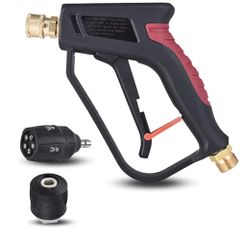 EDGE SHINE ショートガン PRO2 ケルヒャー専用 5段階マルチスプレーノズル付属 高圧洗浄機 パーツ Kシリーズ対応 洗車 ガン 高圧洗浄 ノズル Kärcher K2 / K3 / K4 / K5 / K Mini 対応 洗車 エアコン洗浄
