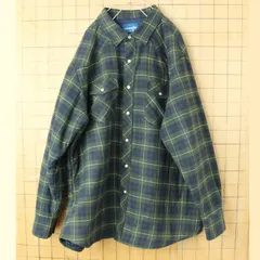 80s 90s USA Wrangler ラングラー キルティングライナー チェック ウエスタン シャツ グリーン メンズXL 長袖 中綿 アメリカ古着　pan-597