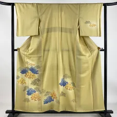 付下げ 身丈157cm 裄丈62.5cm S 袷 樹木 ぼかし ベージュ 正絹 優品 【中古】