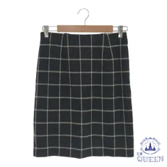 ☆美品☆ スカート ミニ タイト チェック レディース ブラック チェック柄 38 日本製 901-4488 送料無料 古着
