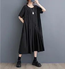 新品 2026新作 モード系　大きいサイズ レディース ロング　大きいサイズ レディース ロング　ワンピース　春夏 秋 新品 半袖　ロング