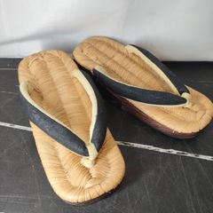 特別価格 高級草履 畳表 2ノ5 烏 手縫い×蜥蜴(とかげ) 稀少 ラスト1点 