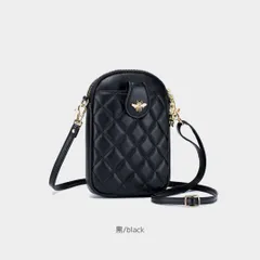 ■ショルダーバッグ 本革 斜めかけ キルティングポシェット黒 a037