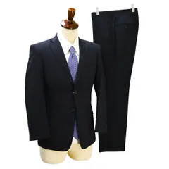 P.S.FA 2つボタン シングルスーツ 袖口4つボタン Y3 S ダークグレー シャドーストライプ ノータック 春秋冬 PS-6074 5NI009 【送料無料】【中古】【メンズビジネス】202509