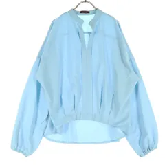 美品 URBAN RESEARCH アーバンリサーチ 長袖 ノーカラー ブラウス F ライトブルー レディース 古着