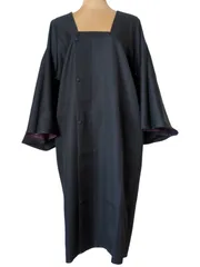 ブラック パープル 着物コートリバーシブル 道行 しつけ糸付き 新品未使用 正絹