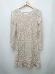 ◇ ◎ debutdefiore デビュードフィオレ ケーブル編み 長袖 ミニ丈 ニット ワンピース サイズ38 ベージュ レディース P  【1403110015893】
