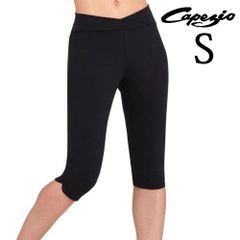 【在庫処分】【S】ブラック 6分丈パンツ スパッツ バレエボトム 厚めの生地 ヨガ ピラティス スタイルUP Capezio カペジオ ジュニア用 新品未使用【匿名配送＋100円】|tb217w-s|
