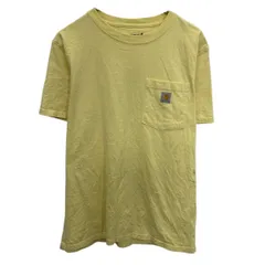 Carhartt ロゴTシャツ S イエロー カーハート プルオーバー 胸ポケット ワンポイント ロゴ カットソー 古着卸 アメリカ仕入 a704-5829