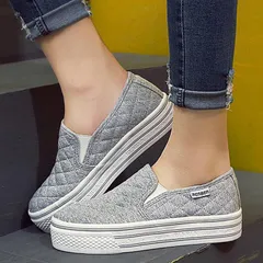 スニーカー厚底 スリッポン レディース スニーカー ぺたんこ キルティング  caih01