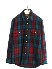 【お得なクーポン配布中!】 90s エディーバウアー チェック 長袖 ウール シャツ メンズ M / オールド 旧タグ 黒タグ 長袖シャツ ポケット付き マルチカラー カジュアル