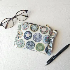 フラットポーチ ポーチ フリル付き マルチケース ハンドメイドNo.687