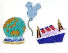 【中古】バッジ・ピンズ 地球儀/風船/船 ワッペン3個セット 「ディズニー」 東京ディズニーリゾート限定