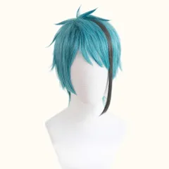 【新着商品】cosplay ストレート ショート イベント ハロウィン クリスマス 学園祭 wig お祭り 文化祭 仮装 パーティー グレー） （水色 コスチューム小物 (ジェイド・リーチ) 変装用ウィッグ 耐熱 カツラ かつら ウィッグ コスプレ