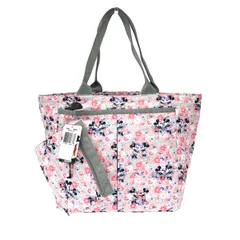 未使用品 LeSportsac レスポートサック×ディズニー ミッキー＆ミニー トートバッグ グレー/ピンク ナイロン レディース　240001097978