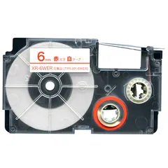 【単品】カシオ用 ネームランド 互換 テープカートリッジ 6mm／白テープ／赤文字 TPR-XR-6WERのサムネイル