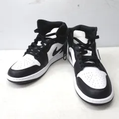 Ft1232611 ナイキ 靴 スニーカー エアジョーダン1 ミッド パンダエレファント/サファリ FB9911-001 ホワイト×ブラック 27.5cm メンズ NIKE中古・美品